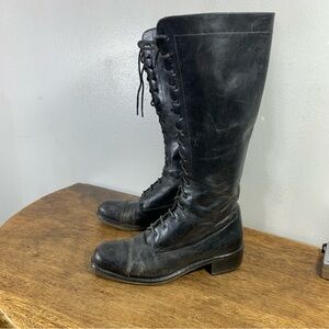 Vintage 90s punk style lace up leather boots
